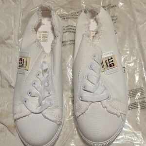 White Canvas Sneakers with Logo